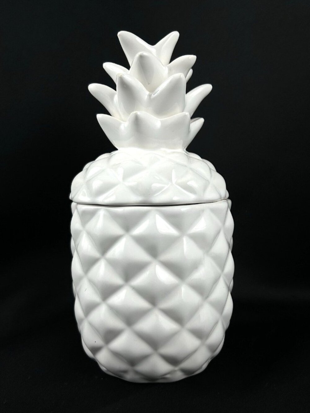 Ceramic Pineapple Shaped Container 10" Cookie Jar